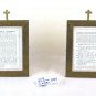 Two Old Cornci Altar Cards with cross Crucifix Frame Period GR11