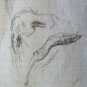 Sketch Original Drawing Antique Studio Preparatory Portrait Feminine P28.5