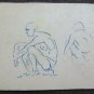 Old Drawing a Pen on Basket Sketch Years 40 Shapes Man's Author P28.5