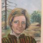 Painting Oil Hand Painted Original Signed Portrait of Young Woman MTB1
