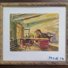 Antique Painting to Oil Signed Pancaldi inside Screen Studio of Painter P30