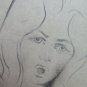 Drawing Sketch Vintage Portrait Feminine Newspaper L 'Plain' Newsboy P28.7