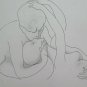 Old Drawing Sketch Portrait Lovers Kiss Author Gaetano Pancaldi P28.9