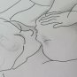 Old Drawing Sketch Portrait Lovers Kiss Author Gaetano Pancaldi P28.9