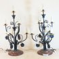 Couple Great Lamps Table Floor Wrought Iron Vintage Artisan