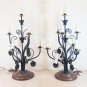Couple Great Lamps Table Floor Wrought Iron Vintage Artisan