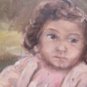 Painting Antique Style Impressionist Oil on board Portrait of Little Girl Maiden