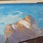 Painting Oil on board Painting Landscape Alpine Alps with Gites Mountains G38