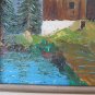 Painting Oil on board Painting Landscape Alpine Alps with Gites Mountains G38