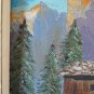 Painting Oil on board Painting Landscape Alpine Alps with Gites Mountains G38