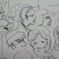 Two Drawings Sketching Vintage Theme Political Shapes Protest in Square P28.7