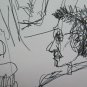 Two Drawings Sketching Vintage Theme Political Shapes Protest in Square P28.7