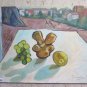 Nature Still with Landscape Painting Antique Oil on board Warranty p12