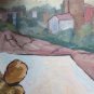 Nature Still with Landscape Painting Antique Oil on board Warranty p12