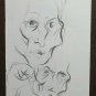 Old Sketch Drawing Pencil on Basket with Studio for Faces Human Fist P28.8