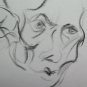 Old Sketch Drawing Pencil on Basket with Studio for Faces Human Fist P28.8