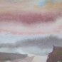Painting Watercolour on Basket Preparatory Sketch Landscape Autumn P28.4