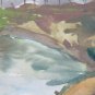 Painting Watercolour on Basket Preparatory Sketch Landscape Autumn P28.4