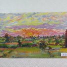 Painting Vintage Years Fifty Landscape Countryside to Sunset Original P28