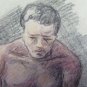 Antique Sketch Pencil on Basket Studio for Nude Man's Years Quaranta P28