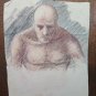 Antique Sketch Pencil on Basket Studio for Nude Man's Years Quaranta P28