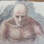 Antique Sketch Pencil on Basket Studio for Nude Man's Years Quaranta P28