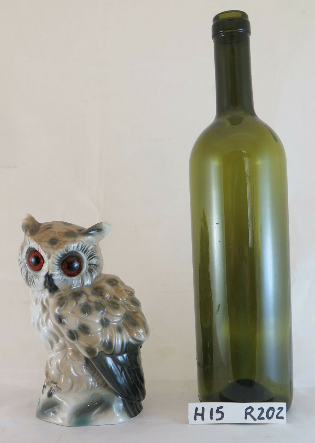 Lamp for Bedside Table Veilleuse Vintage 1940 in Porcelain Figurine Owl R202