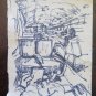 Drawing Vintage Preparatory Sketch Author Gaetano Pancaldi 1922-2014 P28.5