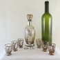 Antique Service Bottle for Liquor with Shot Glasses Art Nouveau Liberty R124