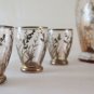Antique Service Bottle for Liquor with Shot Glasses Art Nouveau Liberty R124