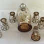 Antique Service Bottle for Liquor with Shot Glasses Art Nouveau Liberty R124