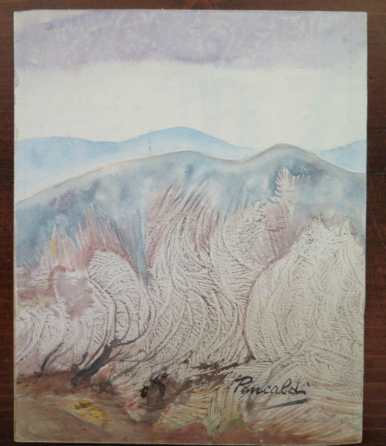 Painting Modern Landscape Stylised with Technical of Frost Signed Pancaldi p3