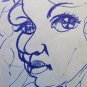 Portrait Designed Pen on Basket Antique Opera of Painter G.Pancaldi P28.5