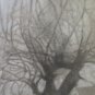 Painting Antique Signed ab 1930 Landscape a Charcoal White Black X1