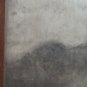 Painting Antique Signed ab 1930 Landscape a Charcoal White Black X1