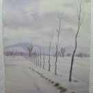 Sketch D'Author Signed Landscape Winter Painting Watercolour 1950 P28m