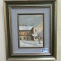 Painting Oil on Linen Signed Cacciamali Winter in Patio Landscape Countryside X9