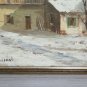 Painting Oil on Linen Signed Cacciamali Winter in Patio Landscape Countryside X9