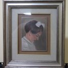 Antique Painting to Oil on board Portrait of Little Girl Painting with Frame P27
