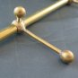 Towel Rack Coat Hangers Hooks Wall Vintage on Brass 22 13/16in CH15
