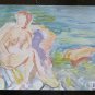 Painting Watercolour on paper Sea View Vintage with Bathers Years 60 Nude P14