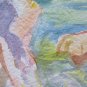 Painting Watercolour on paper Sea View Vintage with Bathers Years 60 Nude P14