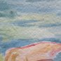 Painting Watercolour on paper Sea View Vintage with Bathers Years 60 Nude P14
