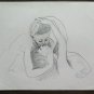 Two Drawings the Kiss Lover Old Drawing Sketch Pencil Basket Sketch P28.9