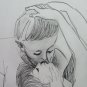 Two Drawings the Kiss Lover Old Drawing Sketch Pencil Basket Sketch P28.9