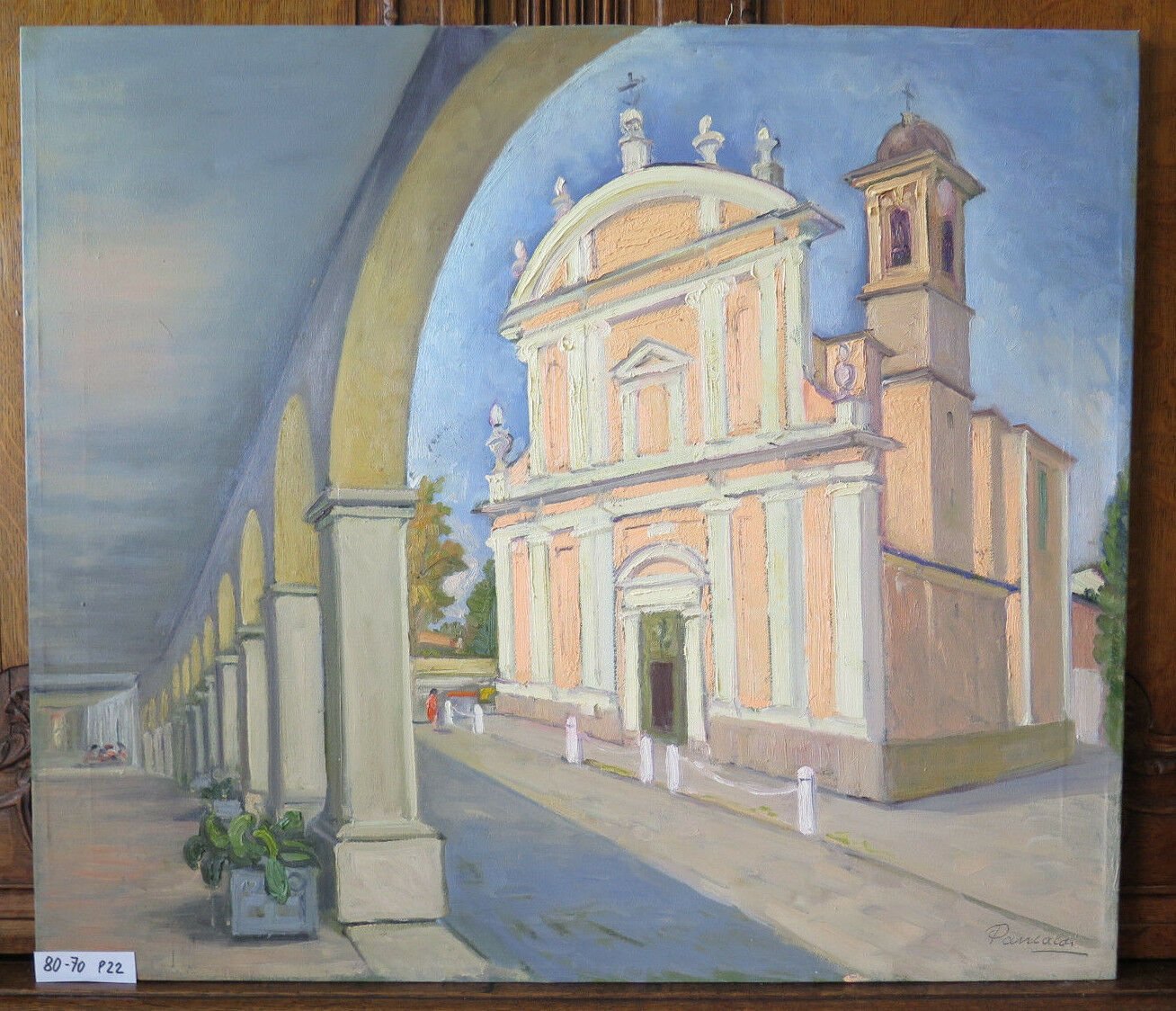 Painting Antique to Oil on Linen View Scorcio Country Emilia Romagna P22
