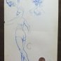Old Sketch of Painter Modenese G.Pancaldi Nude Female & Faces P28.9
