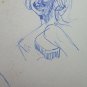 Old Sketch of Painter Modenese G.Pancaldi Nude Female & Faces P28.9