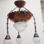 Antique Chandelier Copper ~ from the Denmark a 4 Flames or Lights
