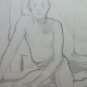 Antique Sketch Pencil on Basket Drawing Signed and Dated '54 Portraits P28M